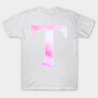 The Letter T Blue and Pink Design T-Shirt